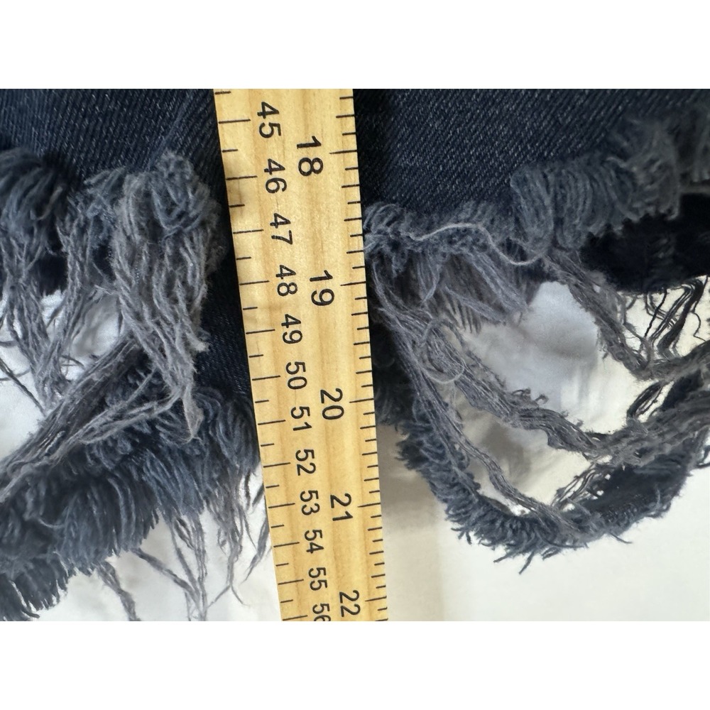 Blank NYC Denim Overall Shorts Women's Size 24 Dark Wash‎ Distressed Frayed Hem - Picture 5 of 8
